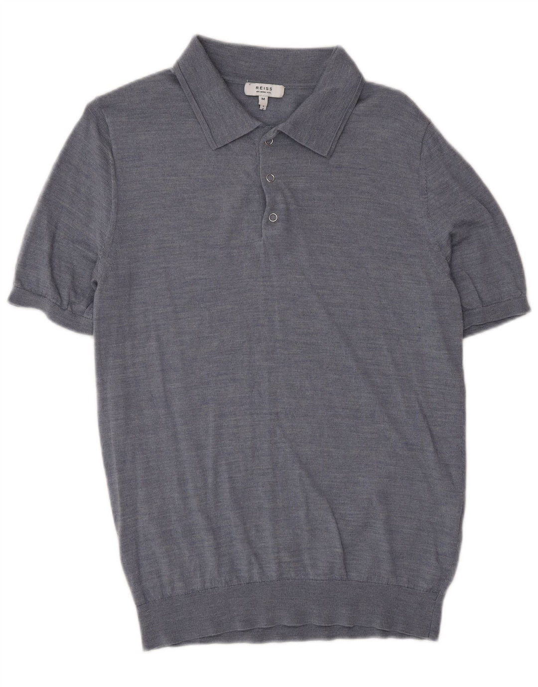 Reiss Mens Polo Shirt Medium Blue Wool