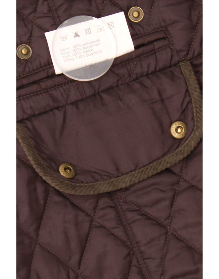 Barbour Womens Quilted Jacket UK 12 Medium Brown Polyamide