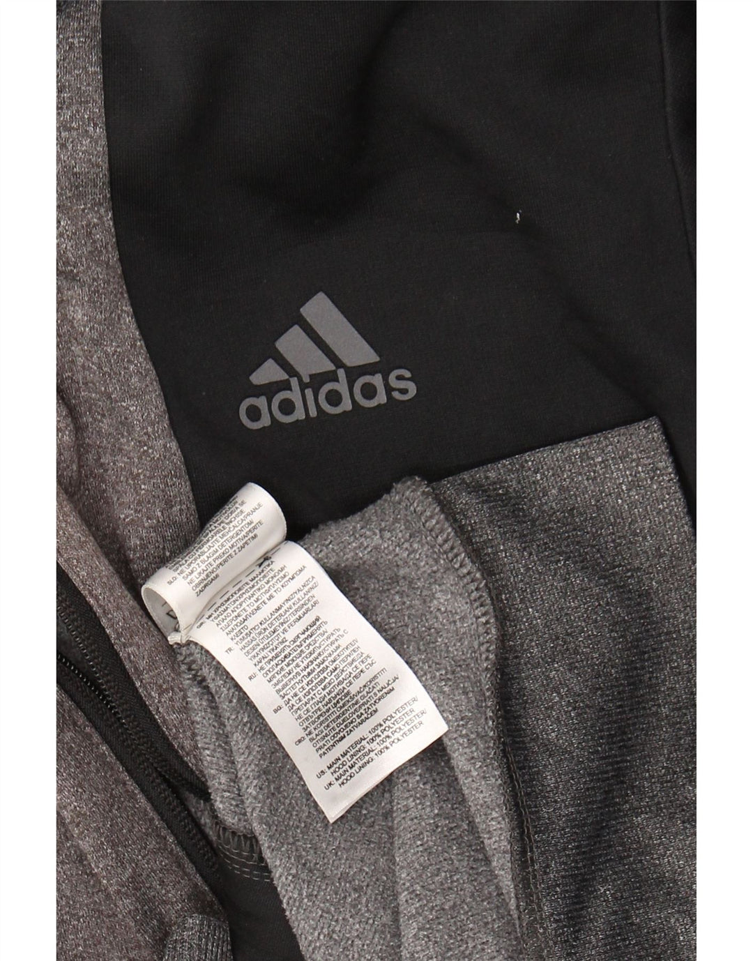 ADIDAS Mens Zip Hoodie Sweater Large Grey Colourblock Polyester Vintage Adidas and Second-Hand Adidas from Messina Hembry 