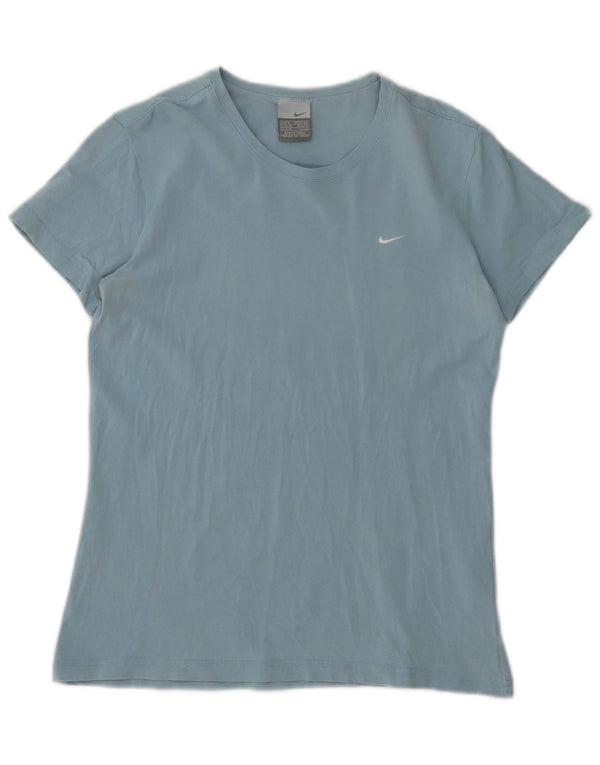 NIKE Womens T-Shirt Top UK 10/12 Medium Blue Synthetic