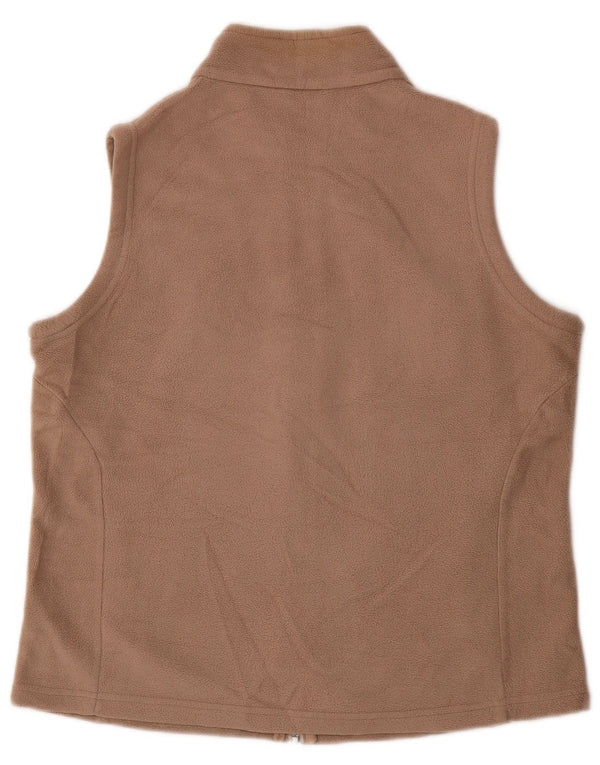 Marks & Spencer Womens Fleece Gilet UK 16 Large Beige Polyester