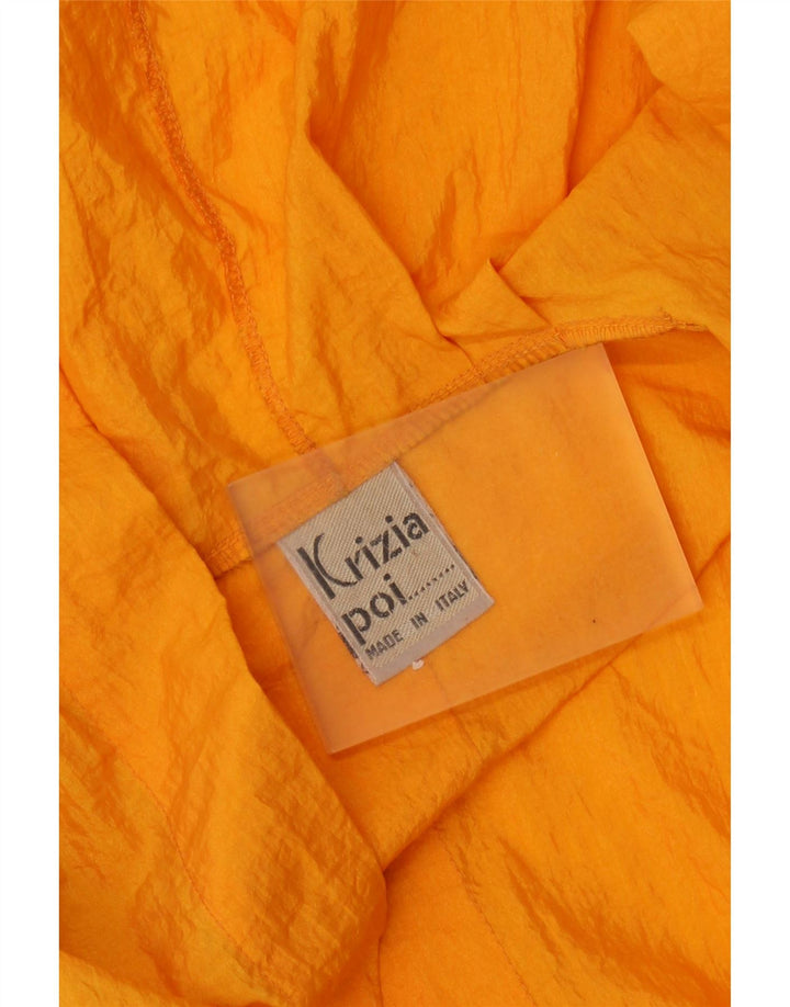 KRIZIA Womens Oversized Hooded Raincoat IT 40 Small Orange Polyamide