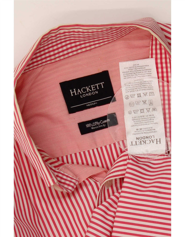 Hackett Mens Shirt Medium Red Striped Cotton