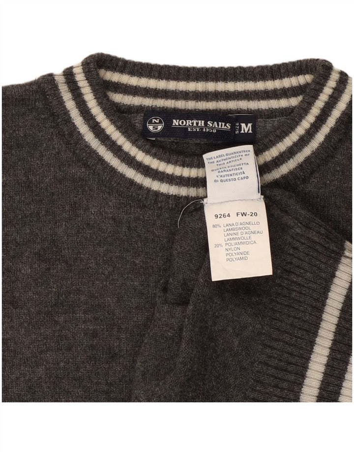 NORTH SAILS Womens Crew Neck Jumper Sweater UK 14 Medium Grey Wool