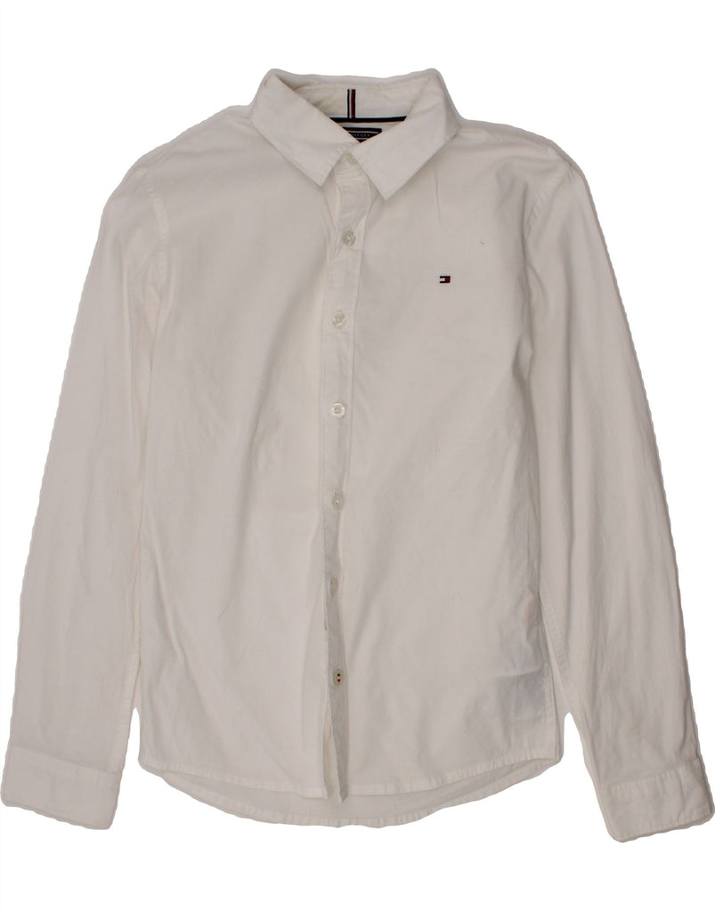 TOMMY HILFIGER Boys Shirt 9-10 Years White Cotton Vintage Tommy Hilfiger and Second-Hand Tommy Hilfiger from Messina Hembry 