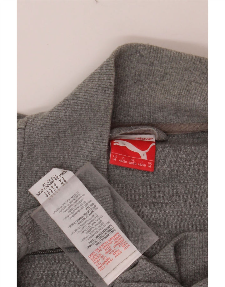 PUMA Womens Tracksuit Top Jacket UK 14 Medium Grey Cotton