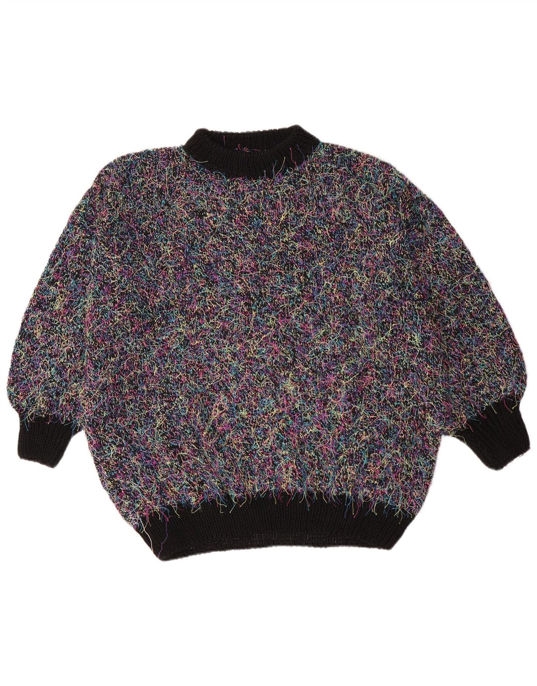 Vintage Womens Oversized Turtle Neck Jumper Sweater UK 18 XL Multicoloured