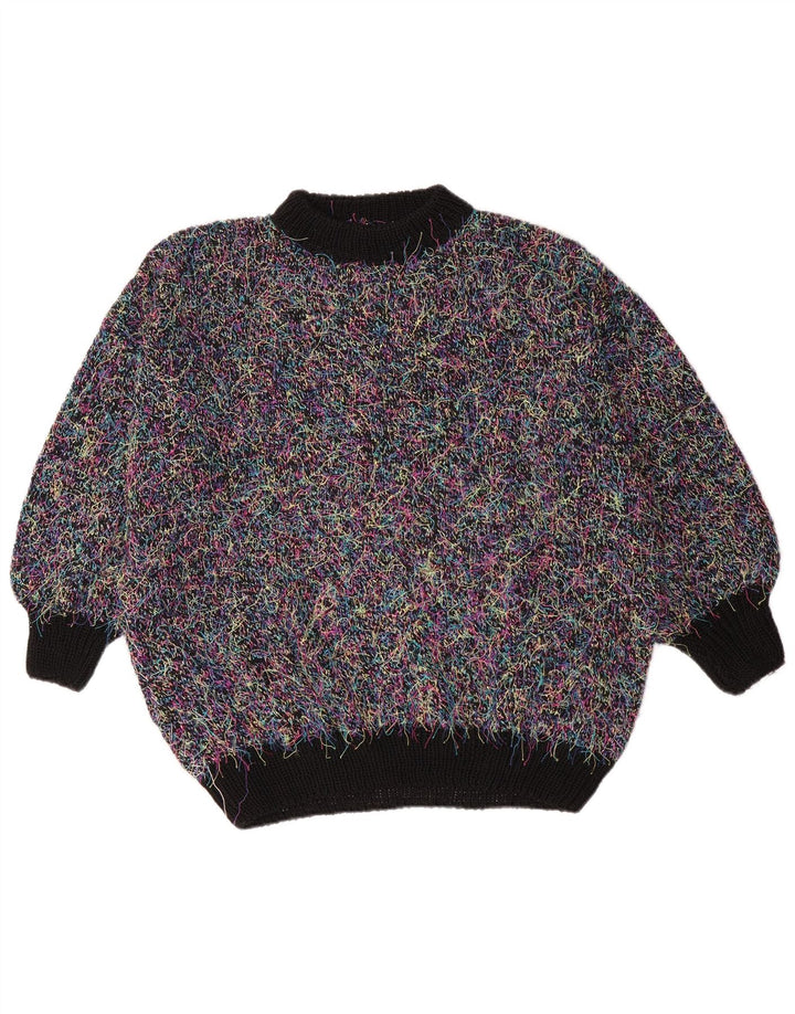 Vintage Womens Oversized Turtle Neck Jumper Sweater UK 18 XL Multicoloured