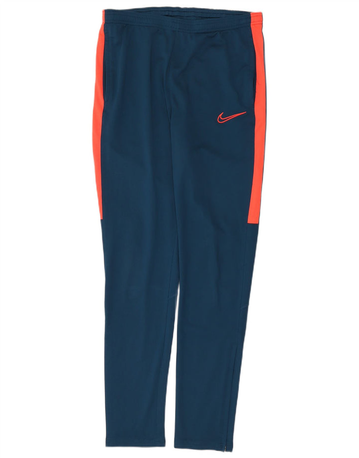 NIKE Mens Dri Fit Tracksuit Trousers Medium  Blue Colourblock Polyester