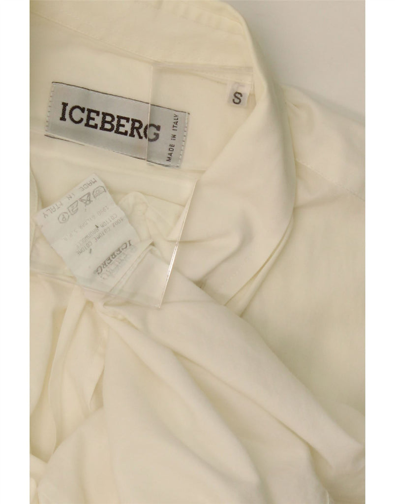 ICEBERG Mens Short Sleeve Shirt Small White Cotton Vintage Iceberg and Second-Hand Iceberg from Messina Hembry 