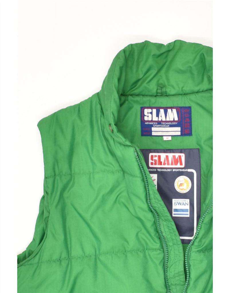 SLAM Womens Padded Gilet UK 14 Medium Green Polyester | Vintage Slam | Thrift | Second-Hand Slam | Used Clothing | Messina Hembry 