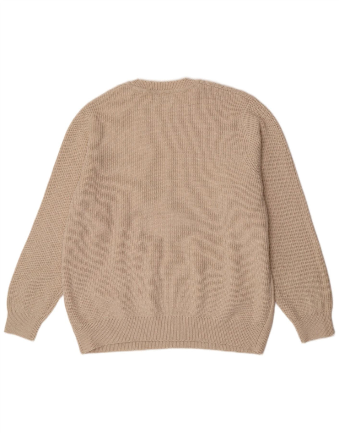 Marks & Spencer Mens Crew Neck Jumper Sweater 2XL Beige Polyester