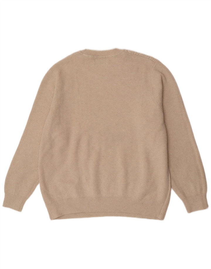 Marks & Spencer Mens Crew Neck Jumper Sweater 2XL Beige Polyester