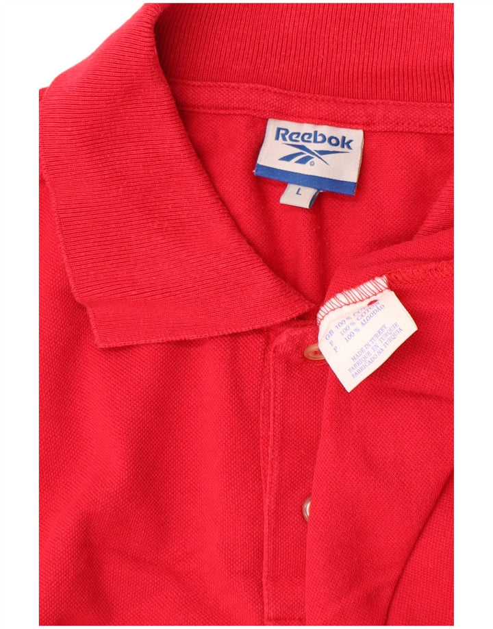 Reebok Mens Polo Shirt Large Red Cotton