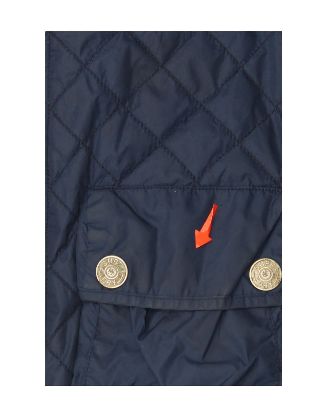 Superdry Womens Quilted Jacket UK 14 Medium Navy Blue Nylon