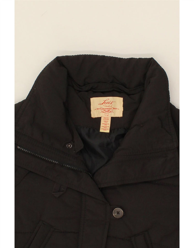 LEVI'S Girls Padded Jacket 12-13 Years XS Black Polyester Vintage Levi's and Second-Hand Levi's from Messina Hembry 
