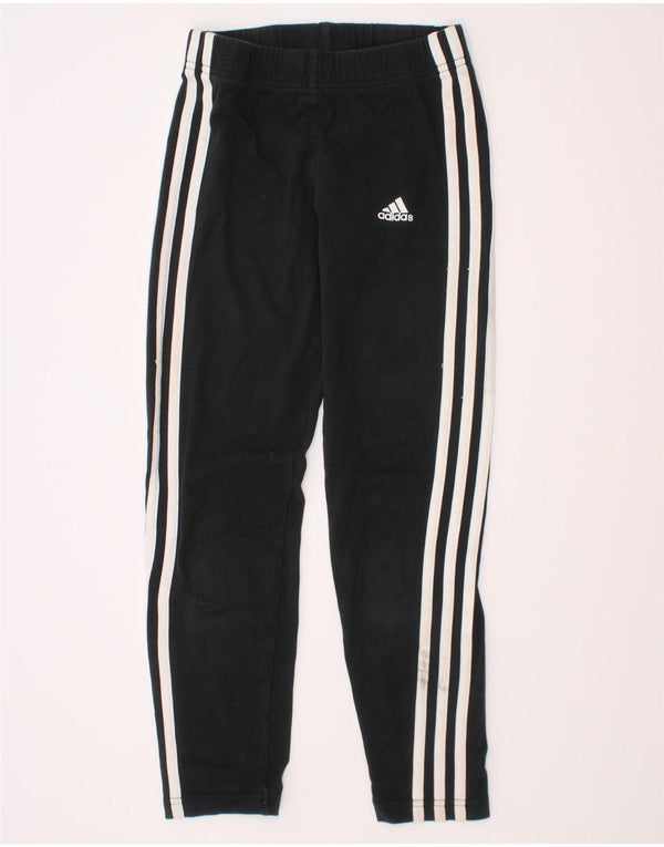 Adidas Girls Leggings 11-12 Years Black Cotton