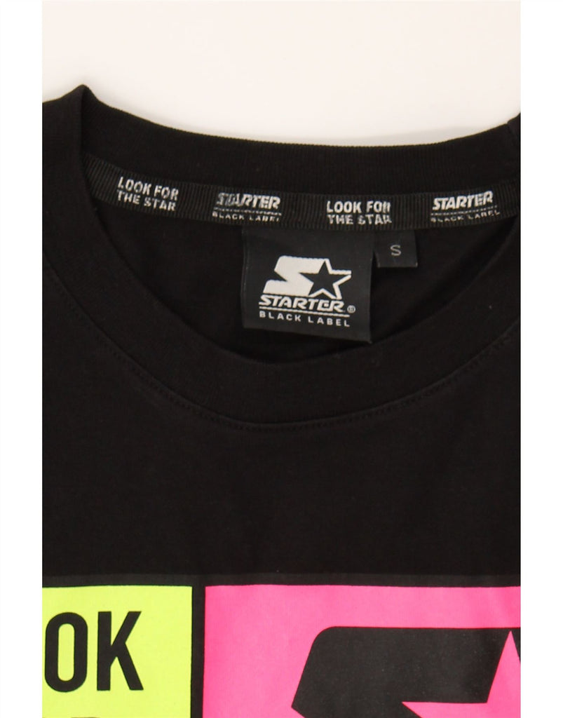 STARTER Mens Graphic T-Shirt Top Small Black Cotton Vintage Starter and Second-Hand Starter from Messina Hembry 