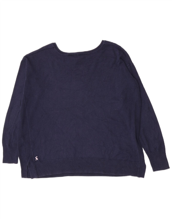 Joules Womens Oversized Boat Neck Jumper Sweater UK 12 Medium Navy Blue