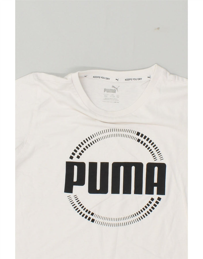 PUMA Boys Graphic T-Shirt Top 11-12 Years White Cotton | Vintage Puma | Thrift | Second-Hand Puma | Used Clothing | Messina Hembry 