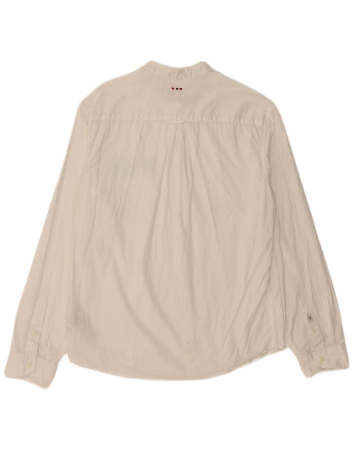 NAPAPIJRI Mens Geographic Regular Fit Shirt Medium White Cotton