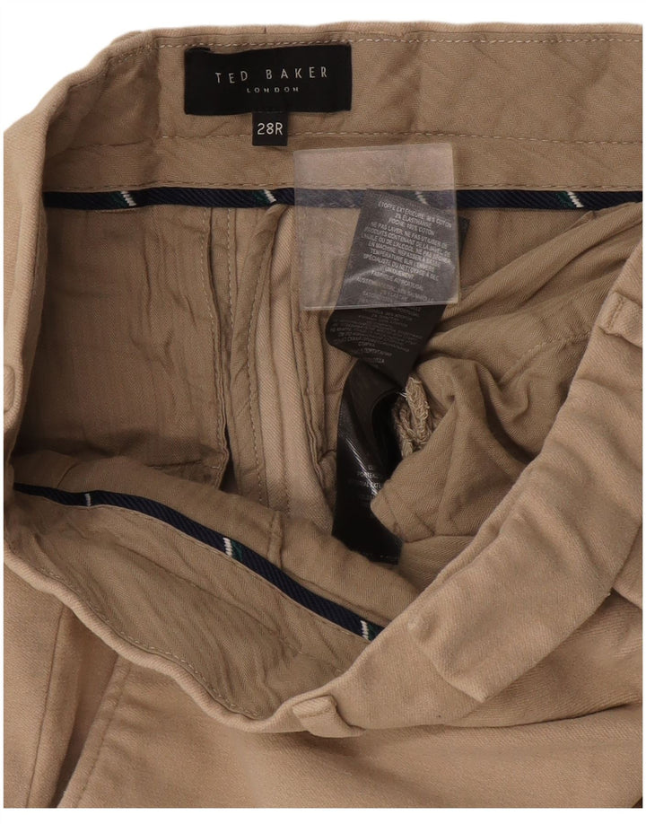 Ted Baker Womens Straight Suit Trousers W28 L29 Beige Cotton