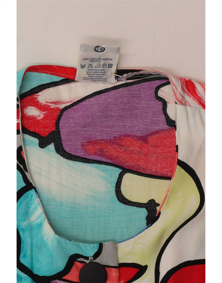 C&A Womens Abstract Pattern Shirt Blouse UK 16 Large Multicoloured