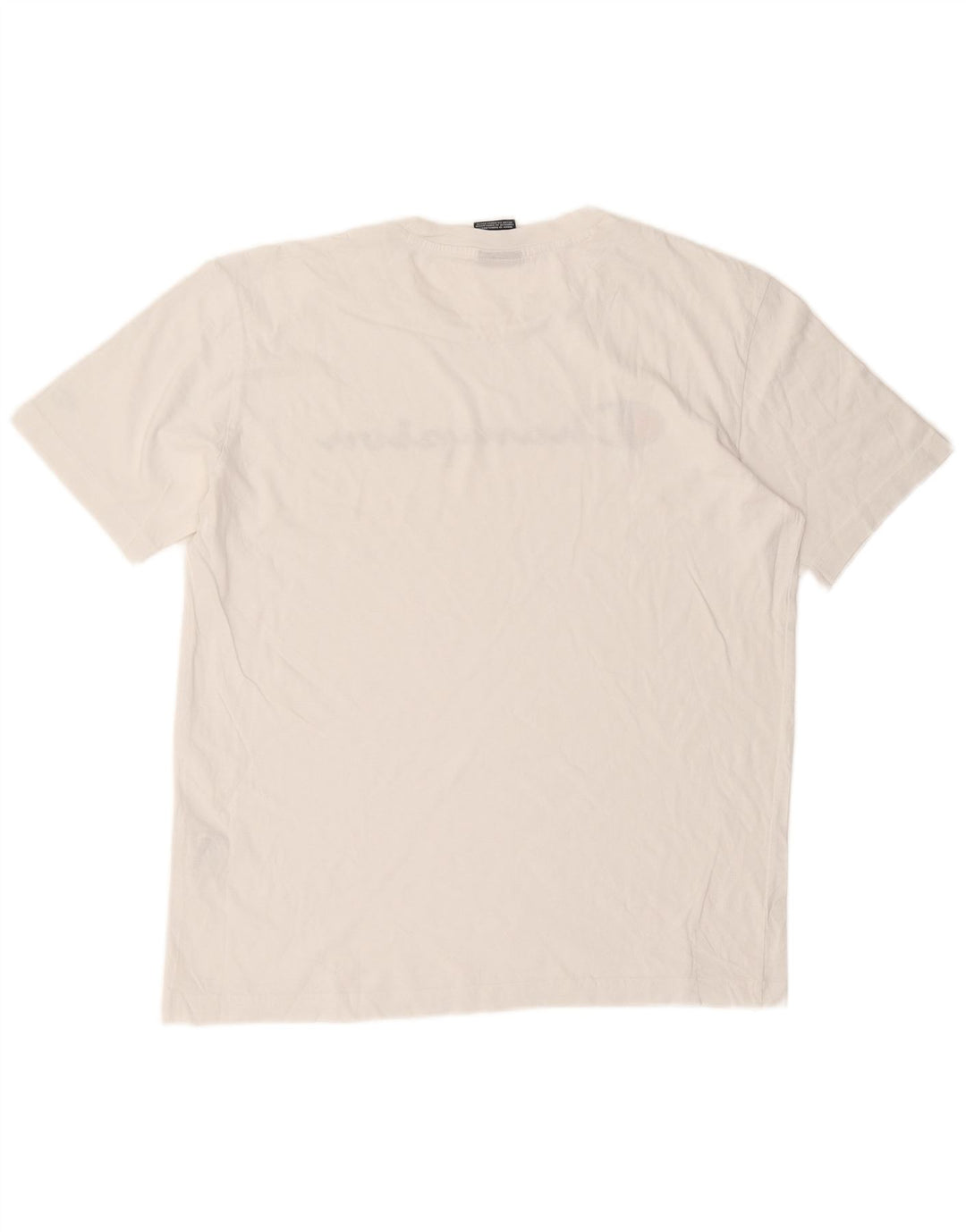 Champion Mens Graphic T-Shirt Top Medium White Cotton