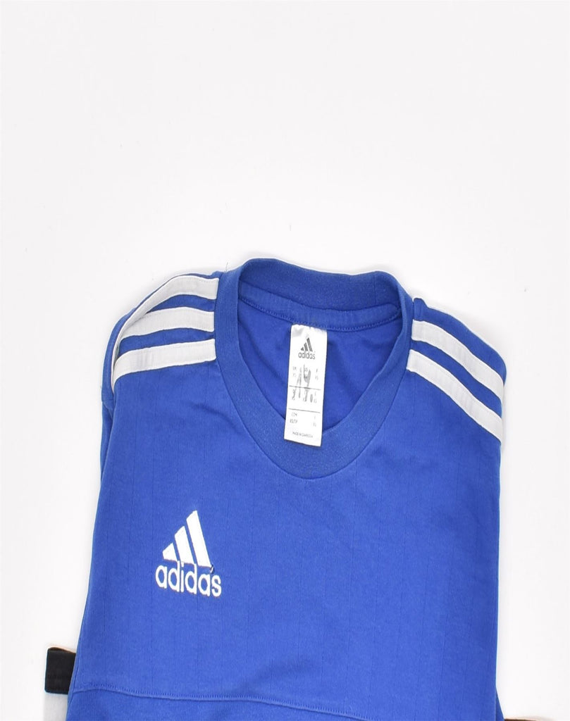 ADIDAS Mens T-Shirt Top XS Blue Cotton | Vintage | Thrift | Second-Hand | Used Clothing | Messina Hembry 