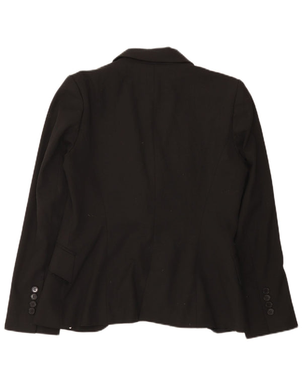 Zara Womens 1 Button Blazer Jacket EU 40 Medium Black Polyester