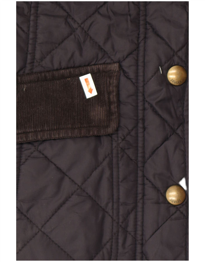 JOULES Womens Quilted Jacket UK 12 Medium  Black Polyamide