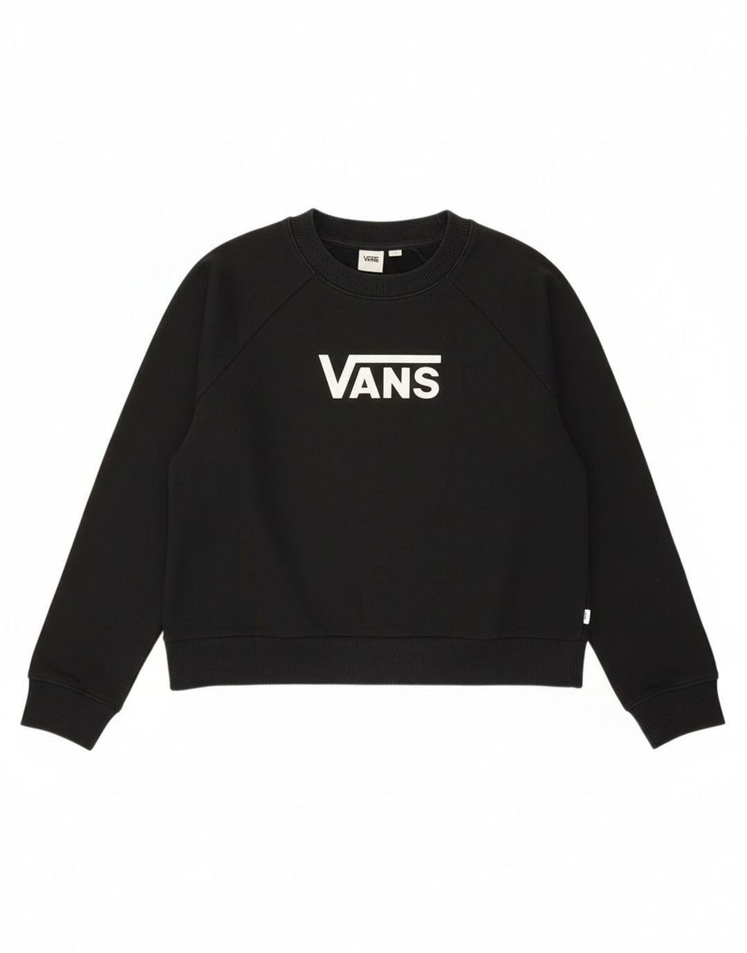Vans Womens Crop Graphic Oversized Sweatshirt Jumper UK 14 Medium Black