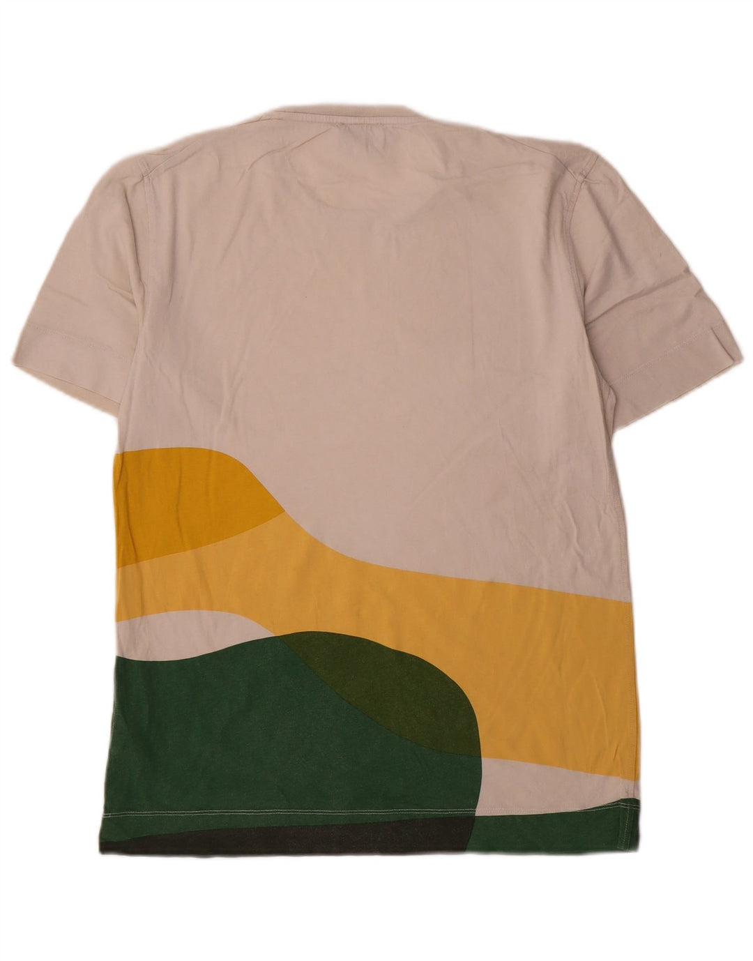 Jigsaw Mens T-Shirt Top Small White Colourblock Cotton