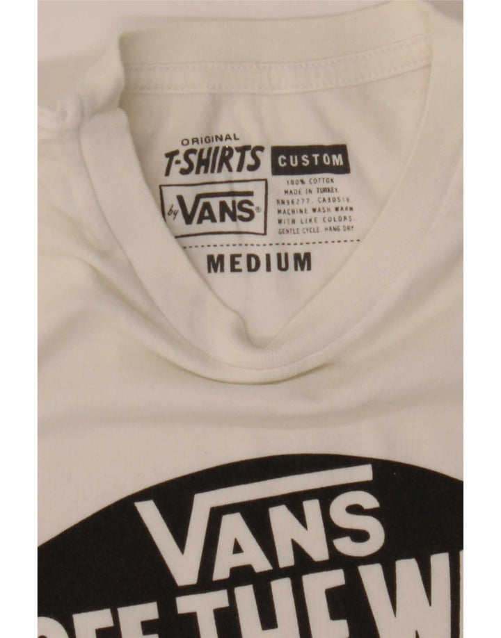 Vans Mens Custom Fit Graphic T-Shirt Top Medium White Cotton