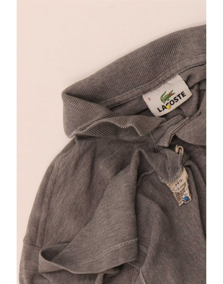 Lacoste Mens Polo Shirt Size 3 Medium Grey Cotton