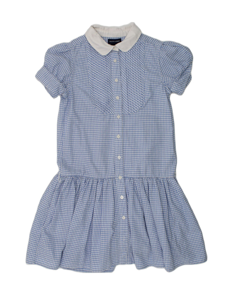 RALPH LAUREN Girls Short Sleeve Drop Waist Dress 11-12 Years Blue Check | Vintage Ralph Lauren | Thrift | Second-Hand Ralph Lauren | Used Clothing | Messina Hembry 