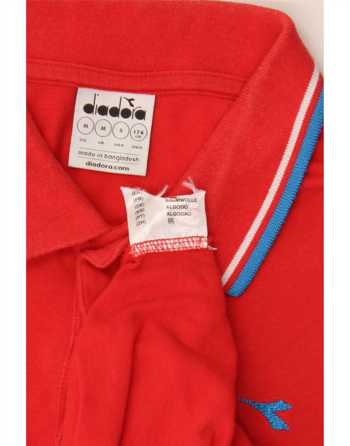 Diadora Mens Polo Shirt Medium Red Cotton