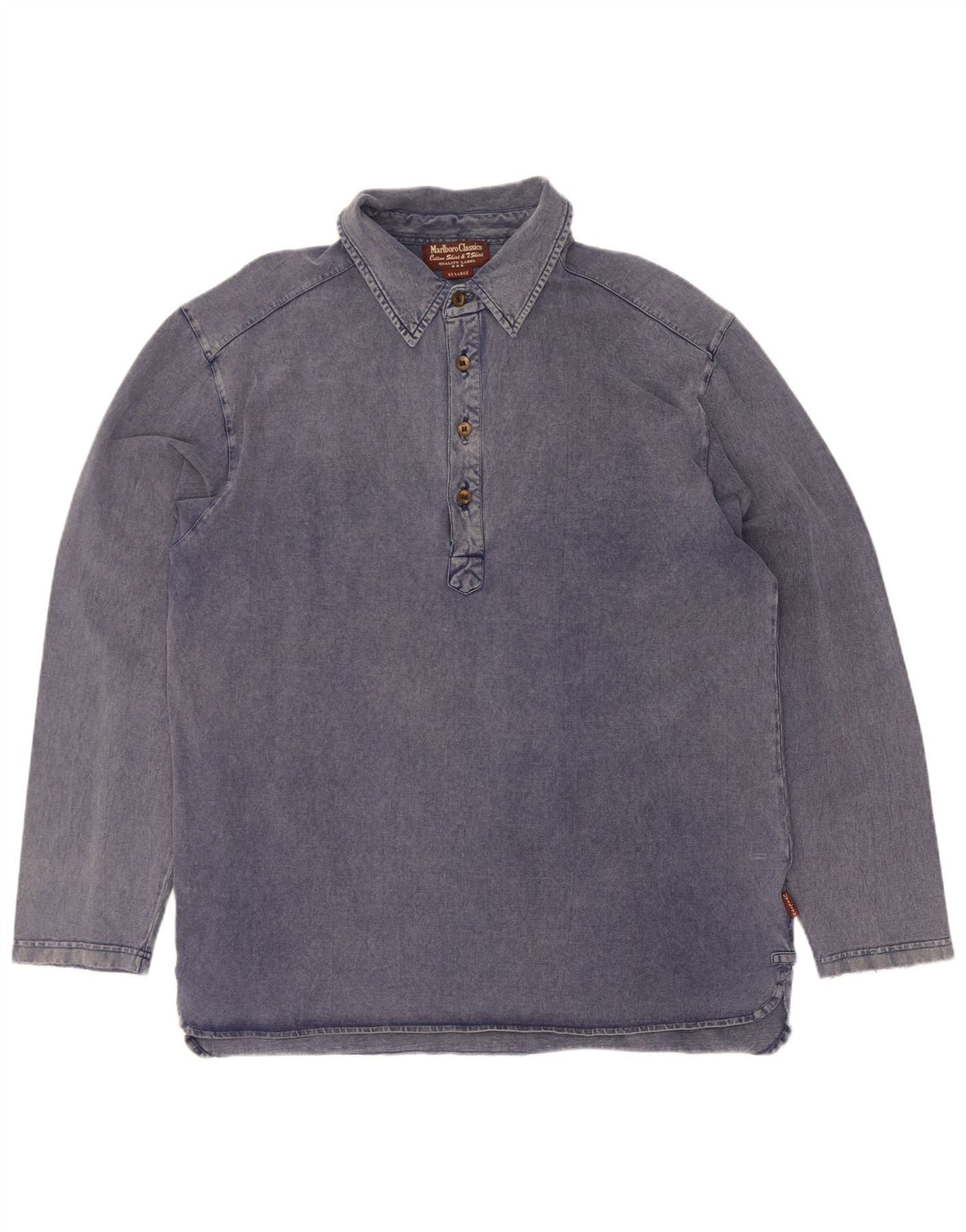 Marlboro Classics Mens Pullover Shirt 2XL Navy Blue Cotton