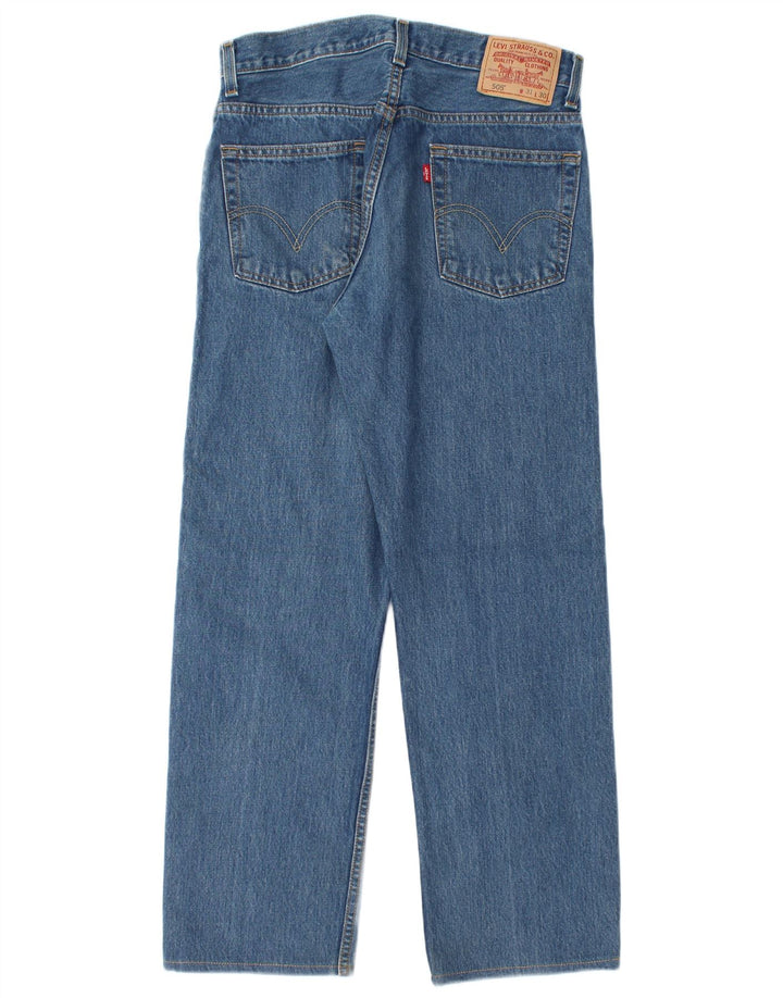 Levi's Mens 505 Regular Fit Straight Jeans W31 L28 Blue Cotton