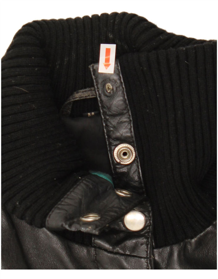 Gipsy Womens Leather Coat UK 12 Medium Black