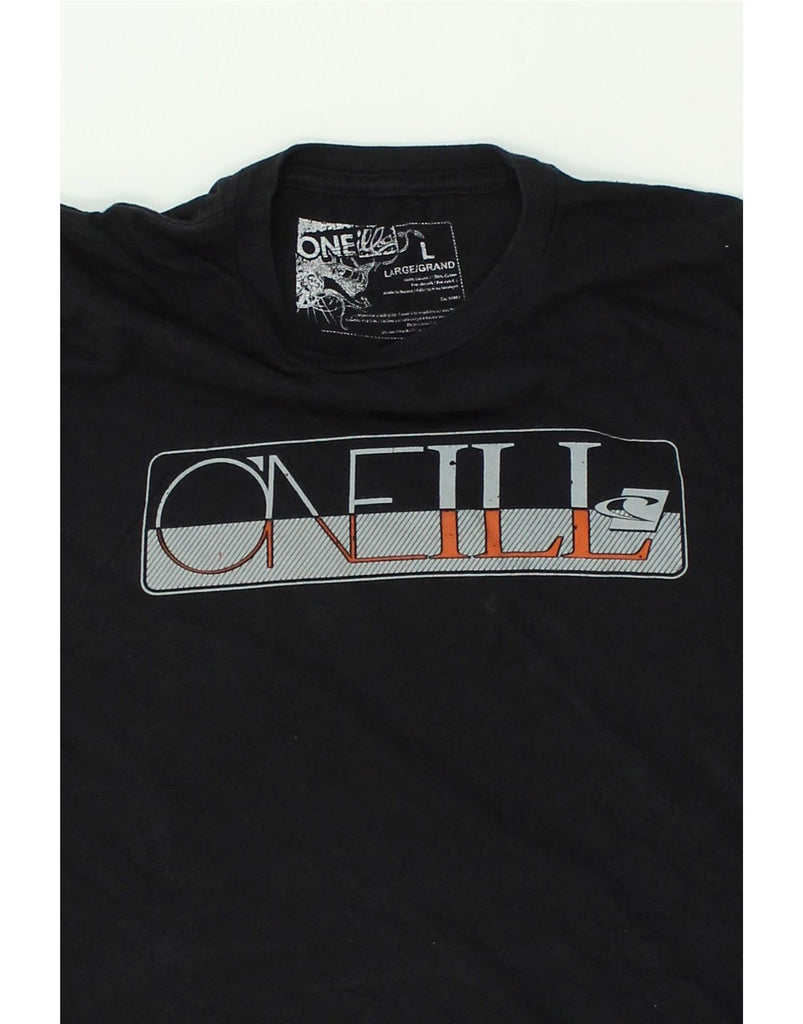 O'NEILL Mens Slim Graphic T-Shirt Top Large Black Cotton | Vintage O'Neill | Thrift | Second-Hand O'Neill | Used Clothing | Messina Hembry 