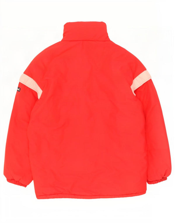 Vintage Mens Hooded Padded Jacket IT 52 XL Red Colourblock Polyamide
