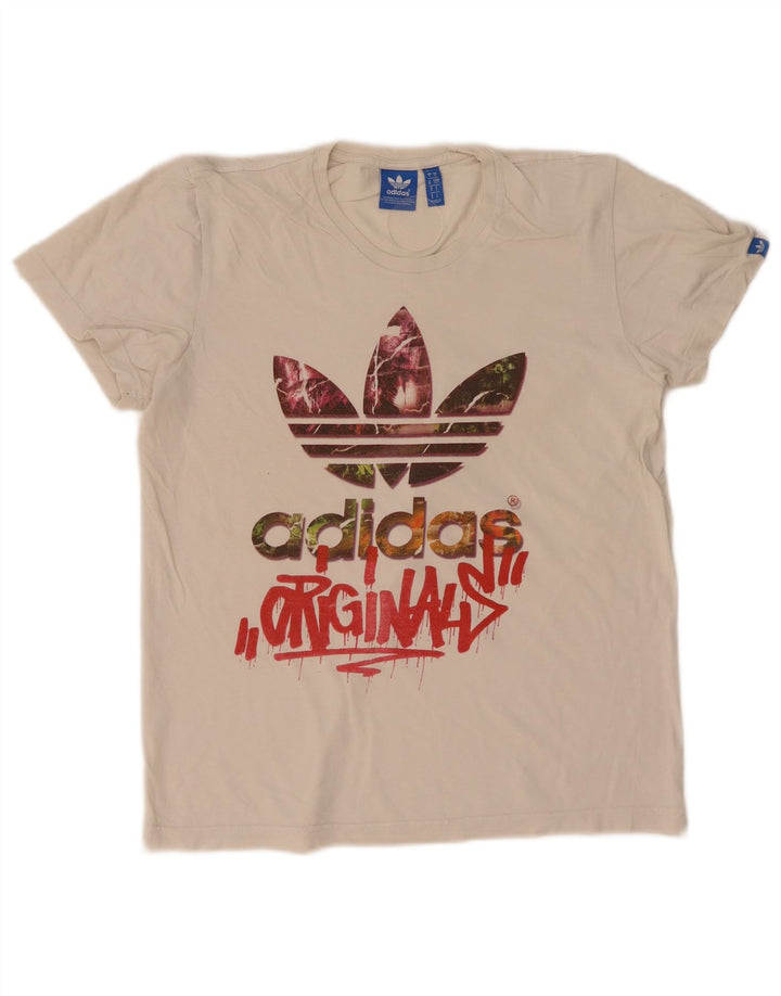 ADIDAS Mens Graphic T-Shirt Top Small White
