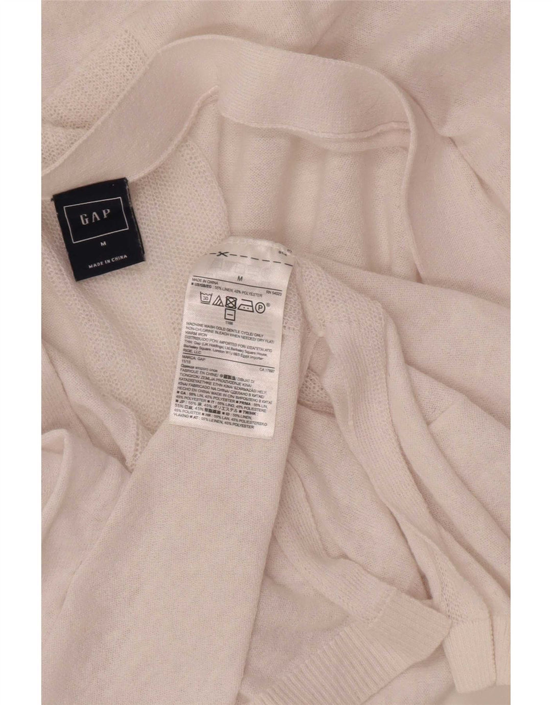 Gap Womens Open Cardigan Sweater UK 14 Medium White Linen