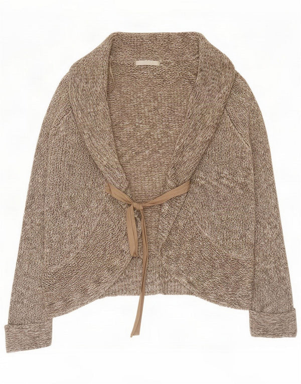 Marks & Spencer Womens Cardigan Sweater UK 12 Medium Beige Flecked Acrylic