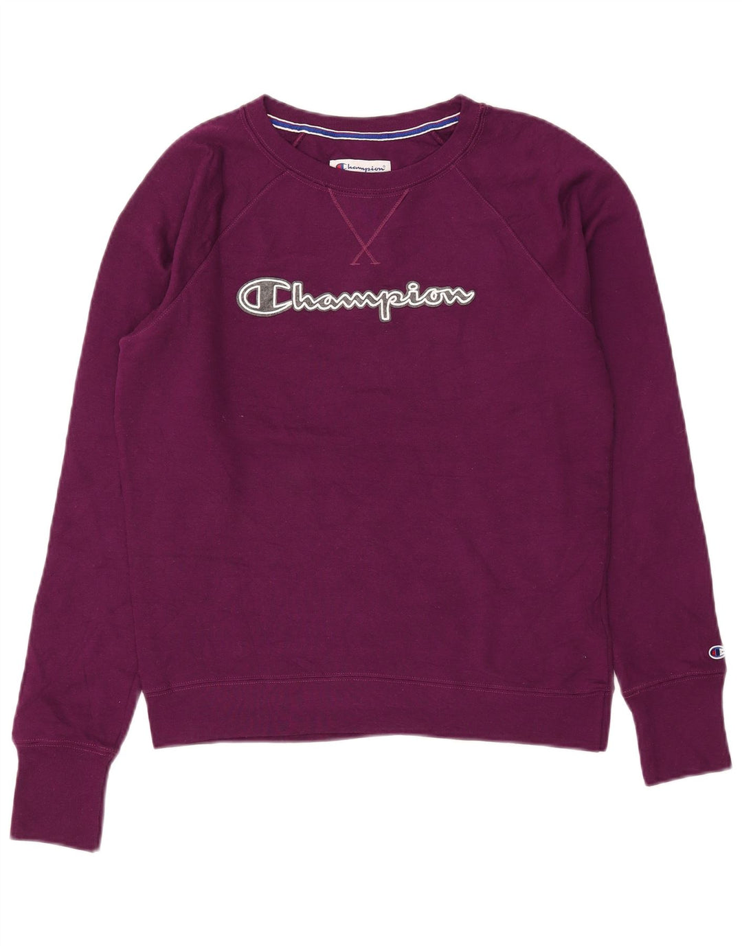 Champion Womens Graphic Oversized Sweatshirt Jumper UK 10 Small Purple