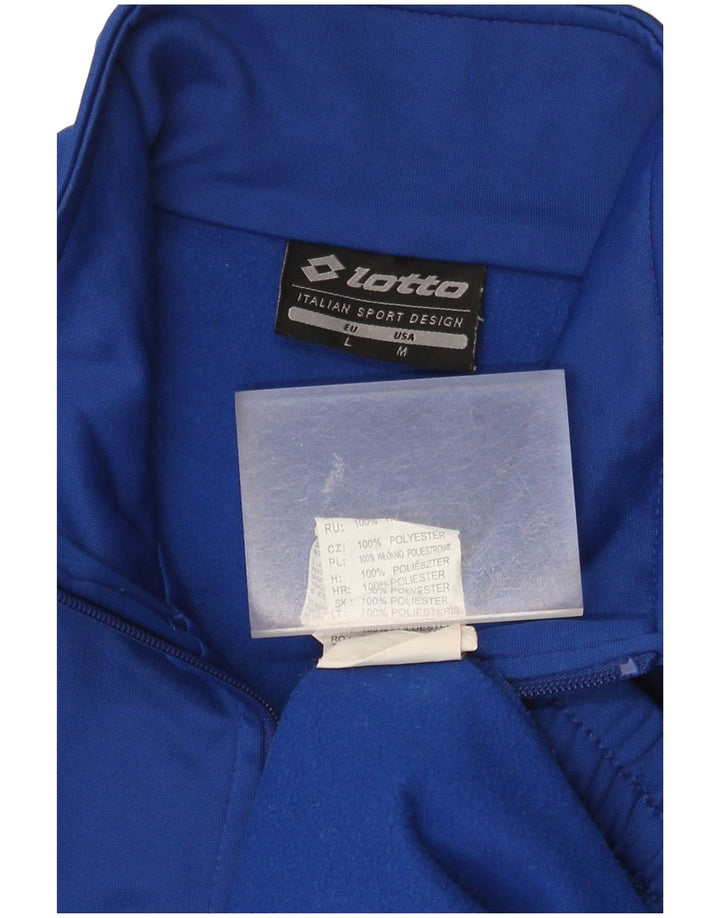 Lotto Mens Graphic Zip Neck Sweatshirt Jumper Medium Blue Polyester