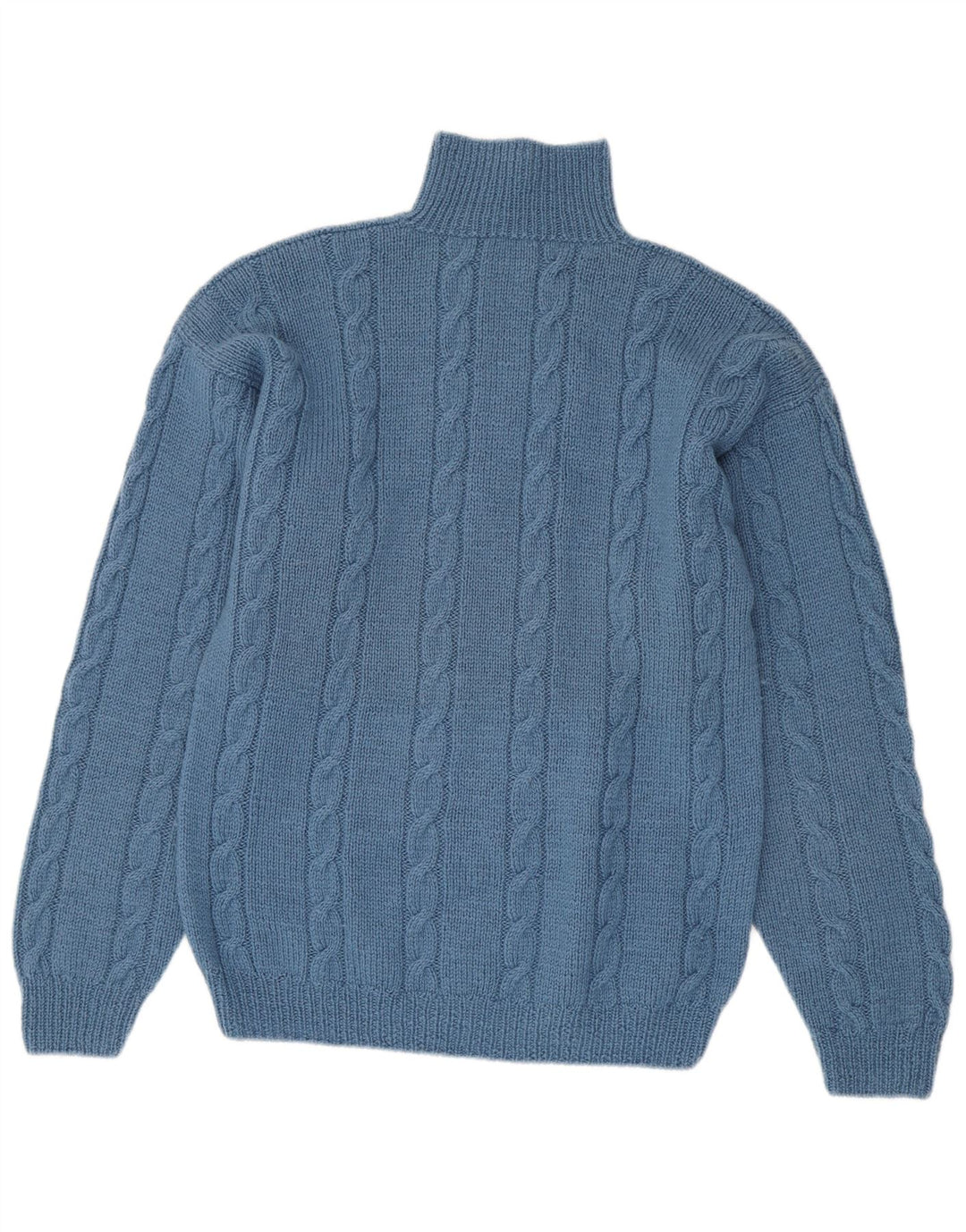 Vintage Mens Turtle Neck Jumper Sweater Medium Blue