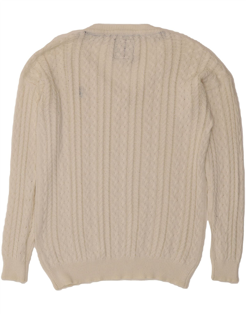 U.S. POLO ASSN. Mens V-Neck Jumper Sweater Large White Cotton Vintage U.S. Polo Assn. and Second-Hand U.S. Polo Assn. from Messina Hembry 