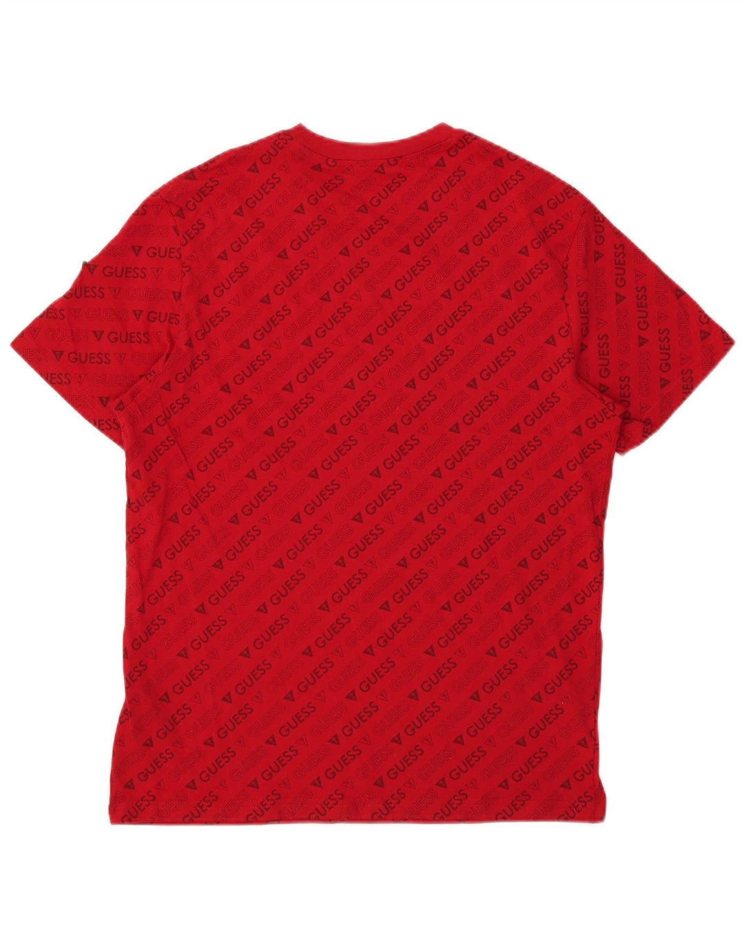 GUESS Mens Graphic T-Shirt Top Medium Red Cotton